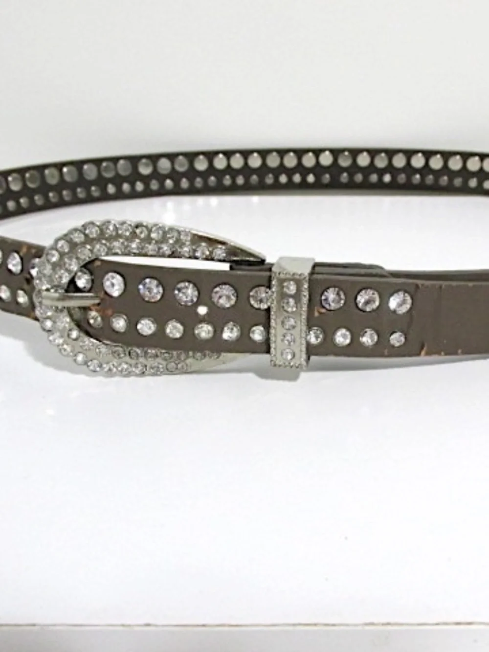 Vintage 90s Brown Rhinestone Belt